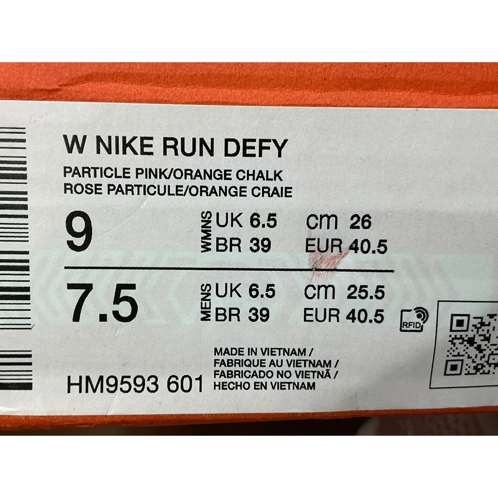 Nike Run Defy Running Shoes Womens 9 Mesh Sneakers